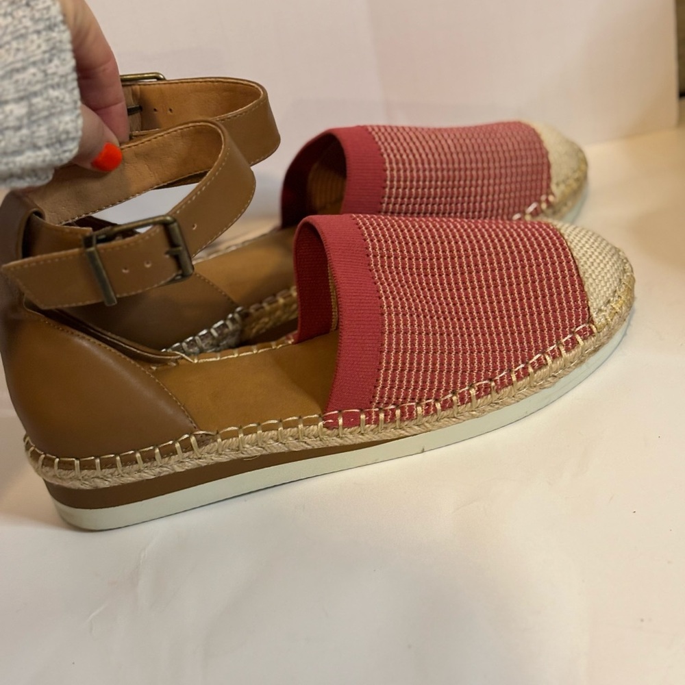 Crown Vintage Bonire wedge red and Tan Espadrilles sandals - Picture 6 of 8